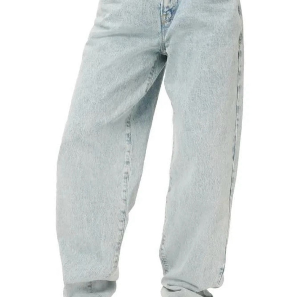 New Good American 90s Loose Fit Baggy Jeans Light Wash Blue 725 GNIL999T